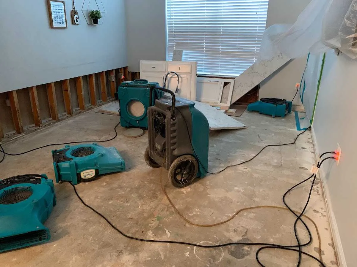 Dehumidifier in flood-cut room for Water Damage Restoration in North Huntingdon